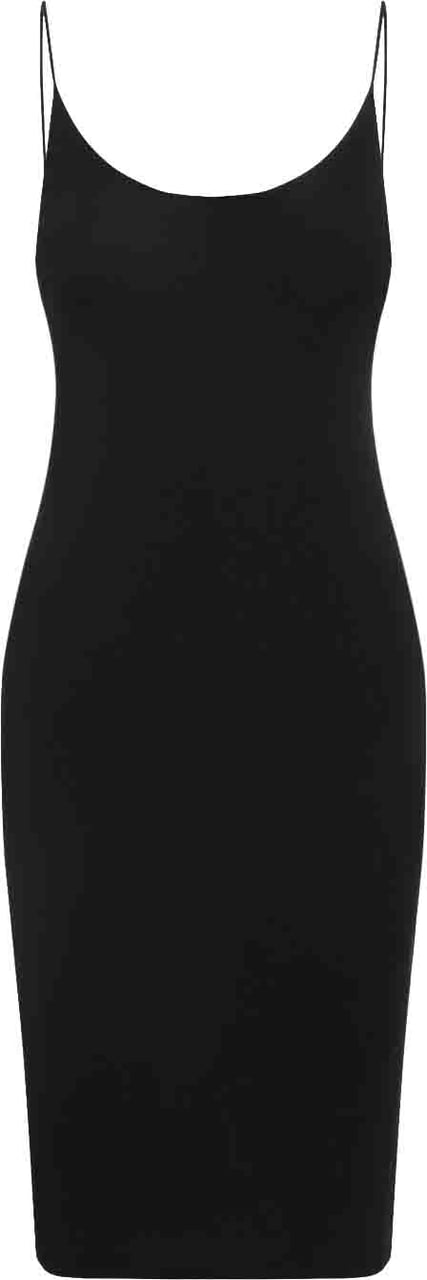 Saint Laurent Open-Back Cassandre Knit Dress Divers