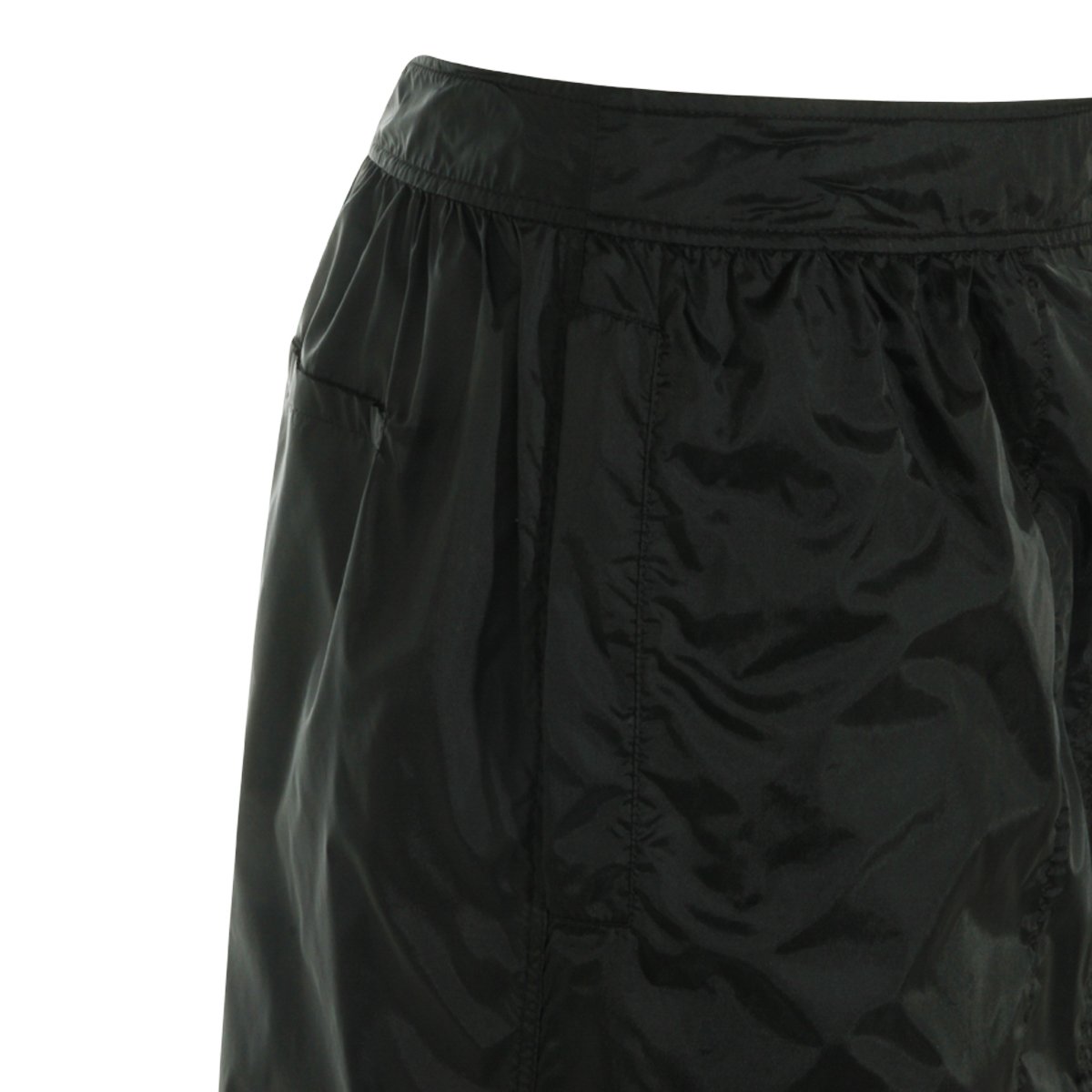 Saint Laurent Knee-Length Black Skirt With Subtle Gathered Waistband Zwart