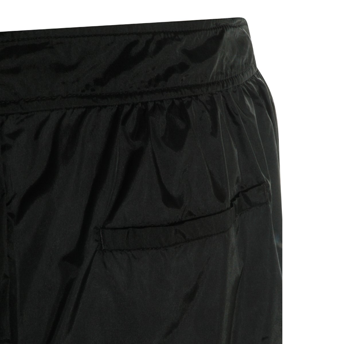 Saint Laurent Knee-Length Black Skirt With Subtle Gathered Waistband Zwart