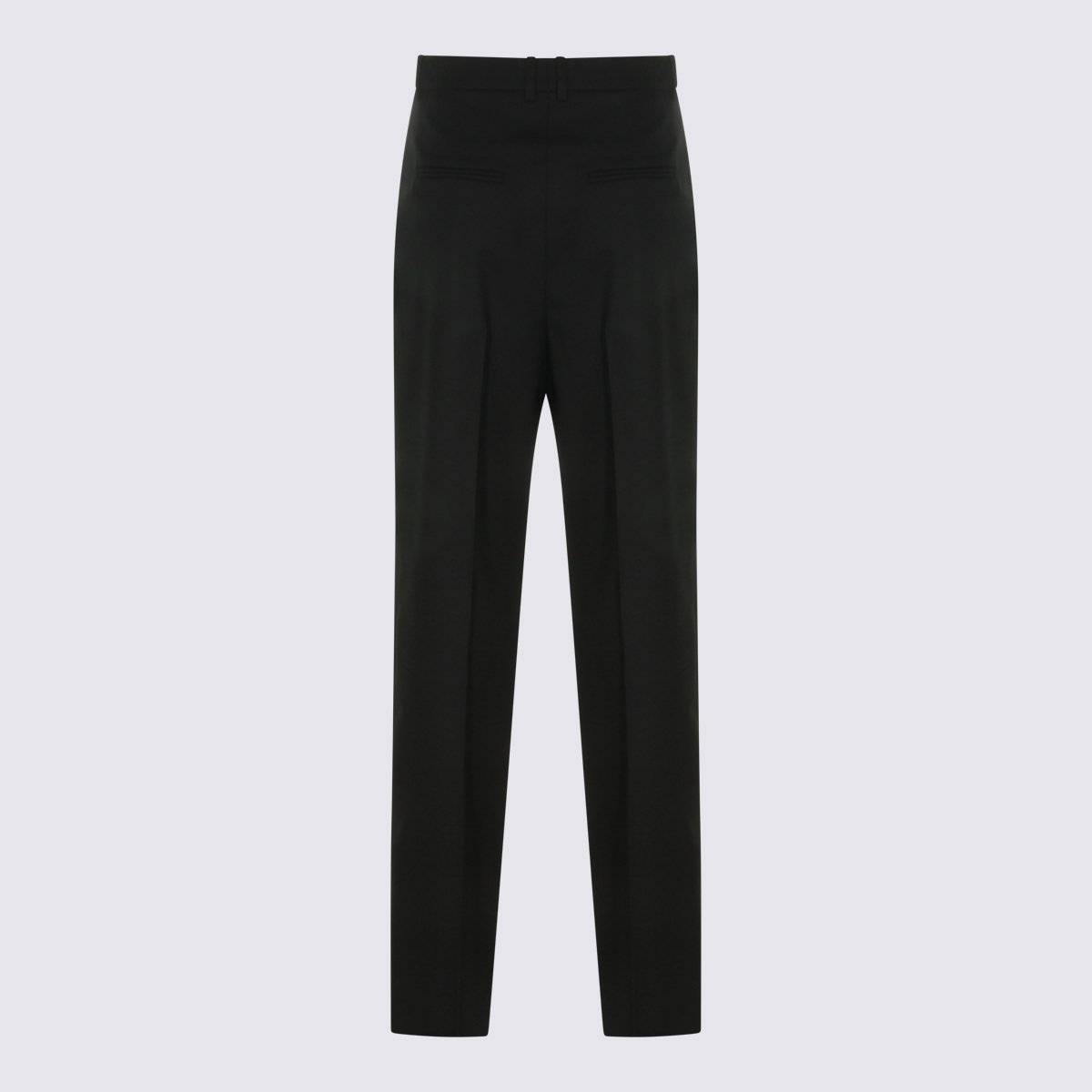 Saint Laurent Tailored High-Waist Trousers With Concealed Fastening And Welt Pockets Zwart