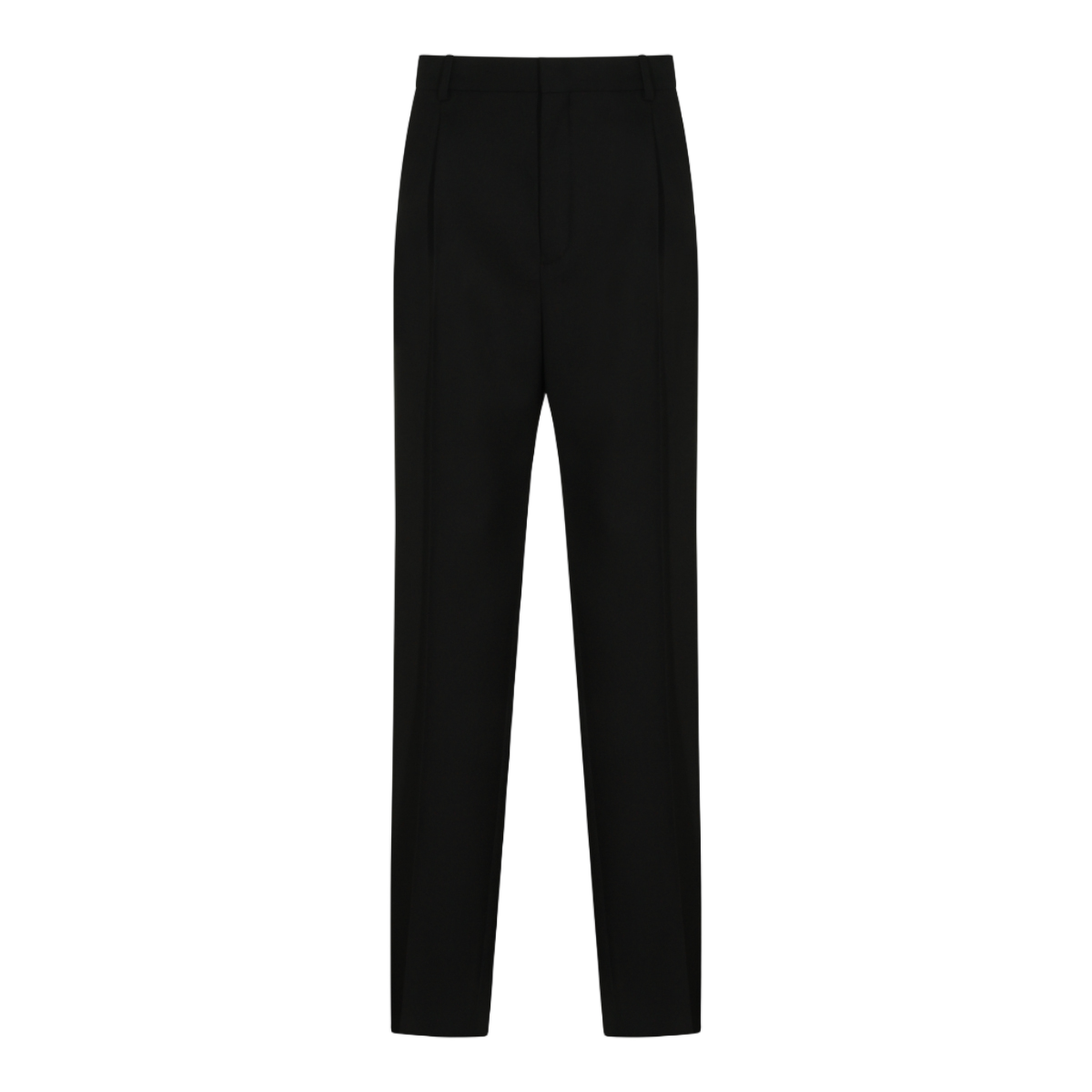 Saint Laurent Tailored High-Waist Trousers With Concealed Fastening And Welt Pockets Zwart