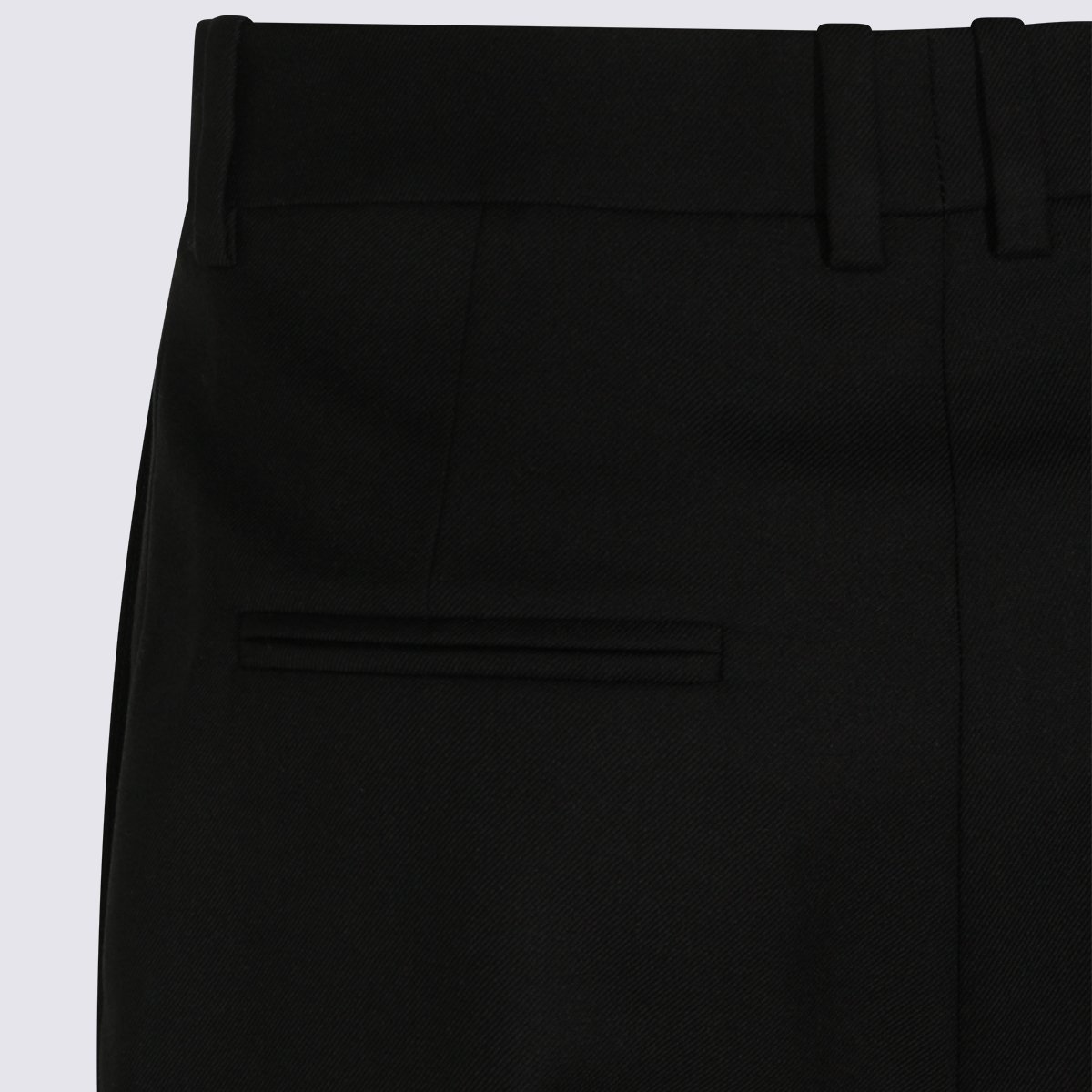 Saint Laurent Tailored High-Waist Trousers With Concealed Fastening And Welt Pockets Zwart