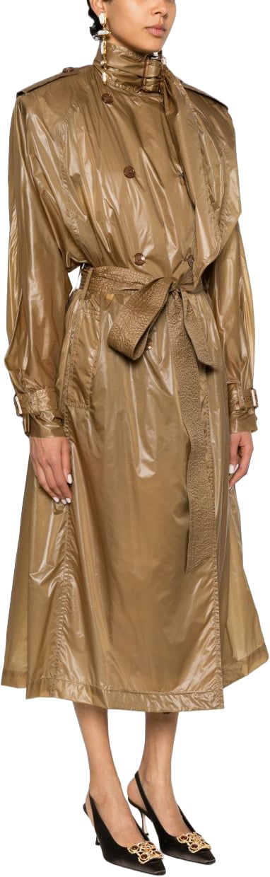 Saint Laurent Coats Brown Beige