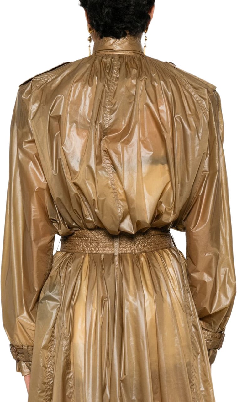 Saint Laurent Coats Brown Beige