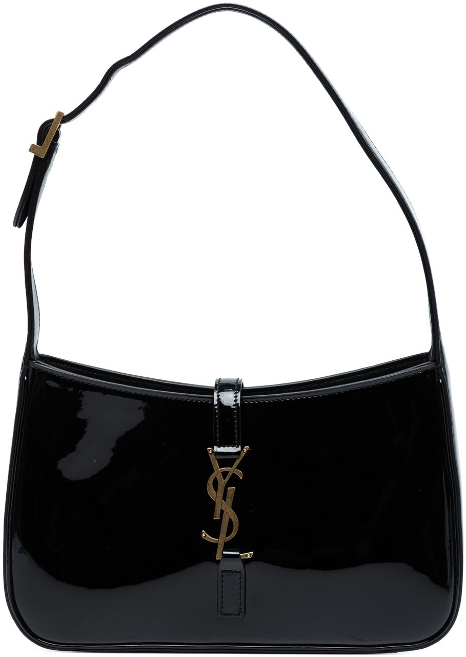 Saint Laurent Patent Le 5 a 7 Shoulder Bag Zwart
