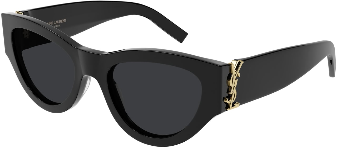Saint Laurent Cat-Eye Sunglasses With Bold Acetate Frames And Signature Logo Zwart