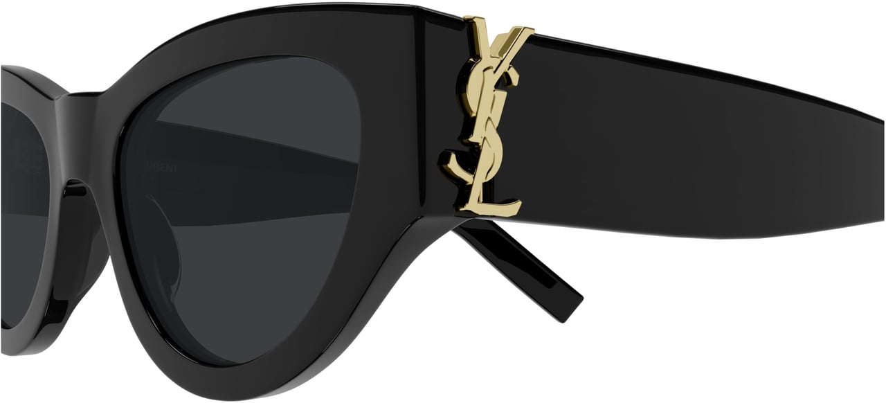 Saint Laurent Cat-Eye Sunglasses With Bold Acetate Frames And Signature Logo Zwart