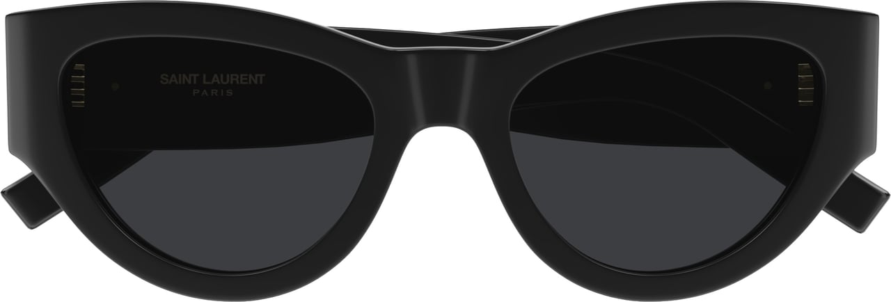 Saint Laurent Cat-Eye Sunglasses With Bold Acetate Frames And Signature Logo Zwart