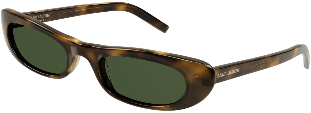 Saint Laurent Sl 557 Shade Tortoiseshell Oval Frame Sunglasses Zwart