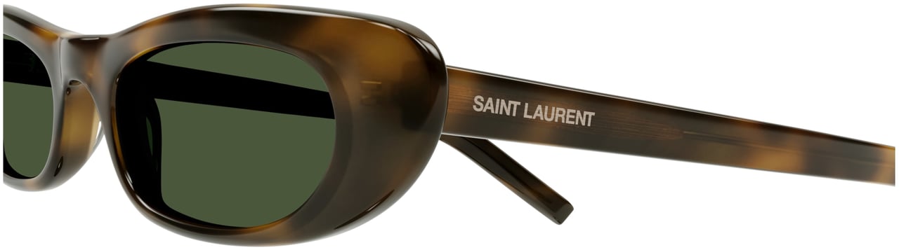 Saint Laurent Sl 557 Shade Tortoiseshell Oval Frame Sunglasses Zwart