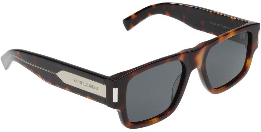 Saint Laurent Sl 659 Bold Rectangular Tortoiseshell Sunglasses Zwart