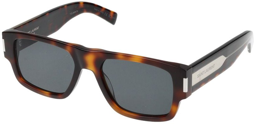 Saint Laurent Sl 659 Bold Rectangular Tortoiseshell Sunglasses Zwart