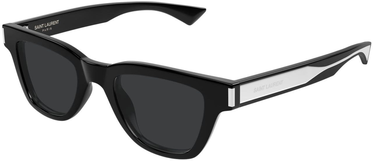 Saint Laurent Sl 789 Jacques Rectangular Frame Black Sunglasses Zwart