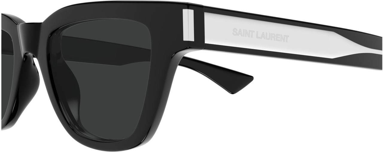 Saint Laurent Sl 789 Jacques Rectangular Frame Black Sunglasses Zwart