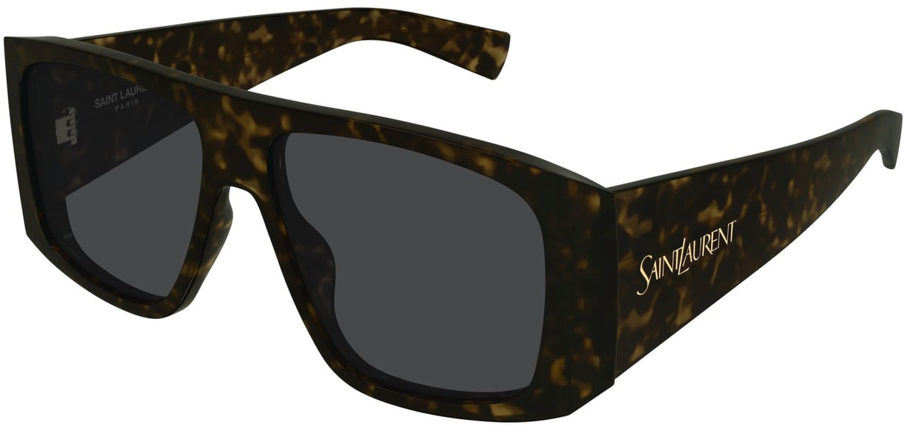 Saint Laurent Sl 832 Tortoiseshell Rectangular Sunglasses Zwart
