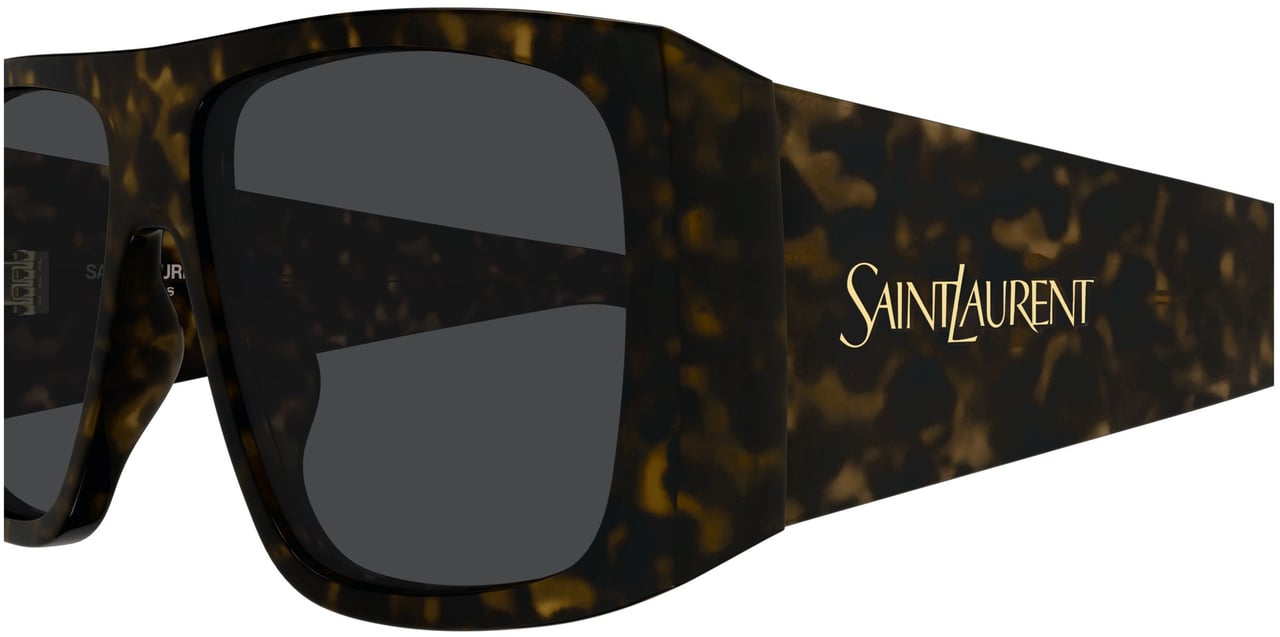 Saint Laurent Sl 832 Tortoiseshell Rectangular Sunglasses Zwart