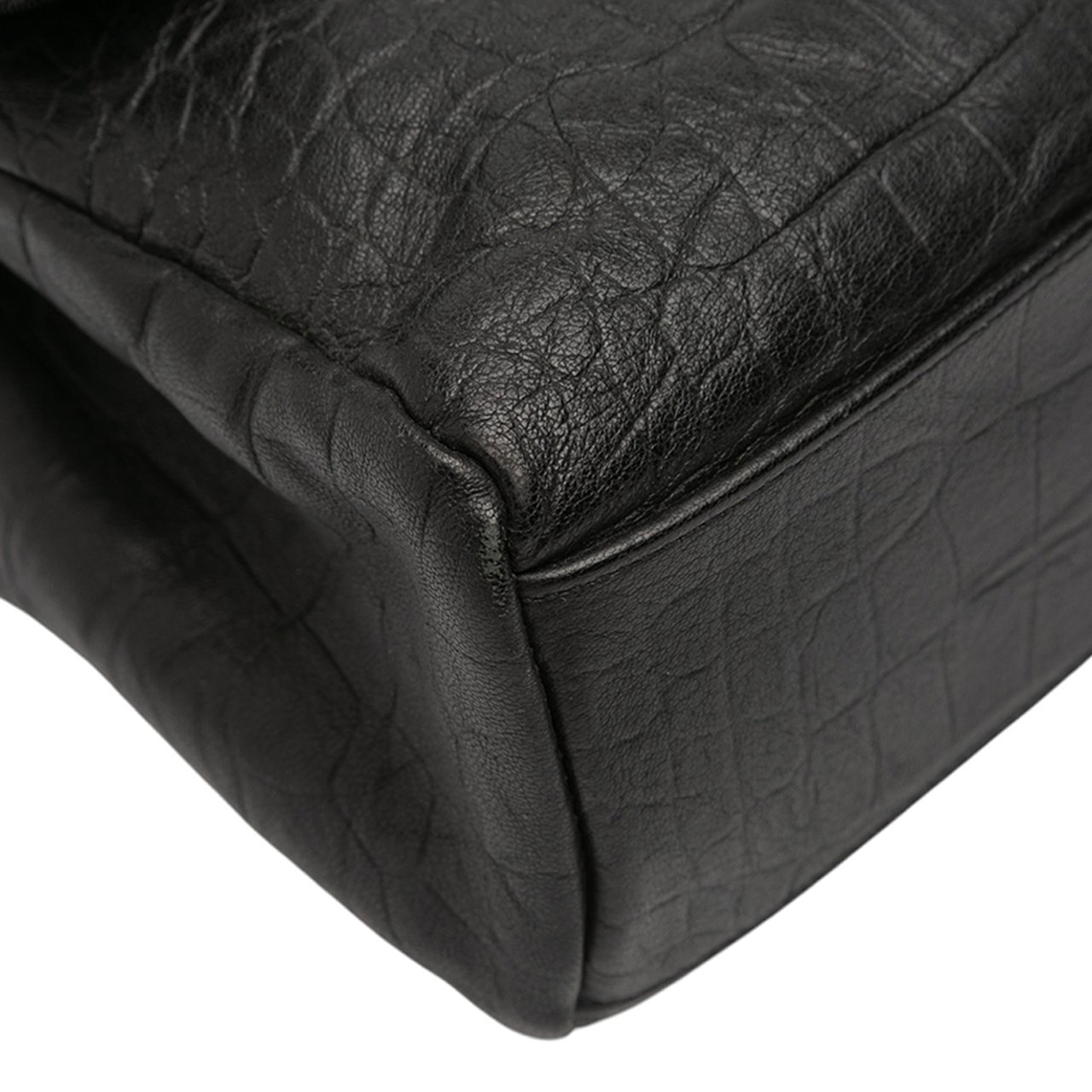 Saint Laurent Medium Croc Embossed Calfskin Monogram West Hollywood Crossbody Zwart