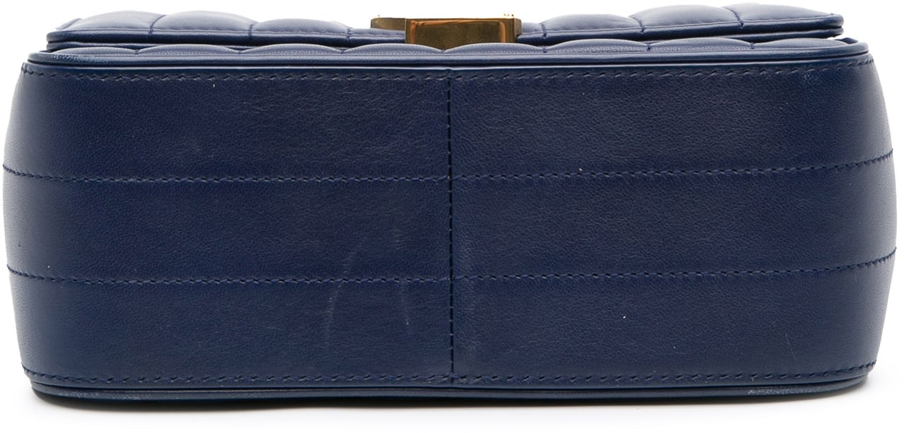 Saint Laurent Medium Lambskin Monogram Vicky Chain Bag Blauw