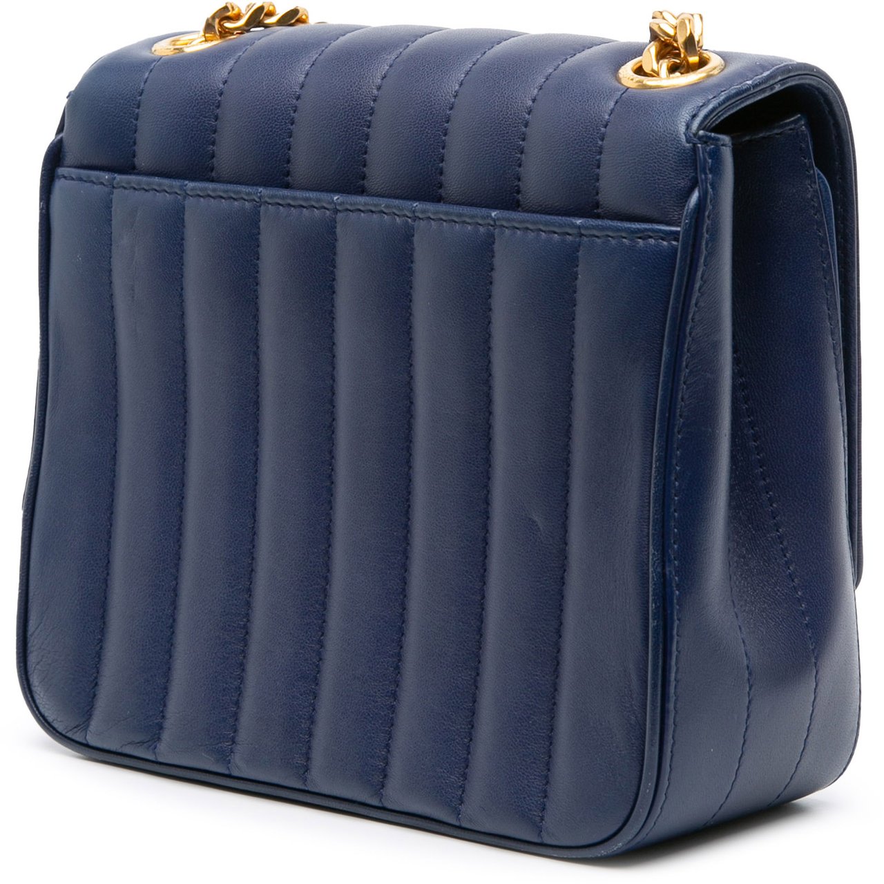 Saint Laurent Medium Lambskin Monogram Vicky Chain Bag Blauw