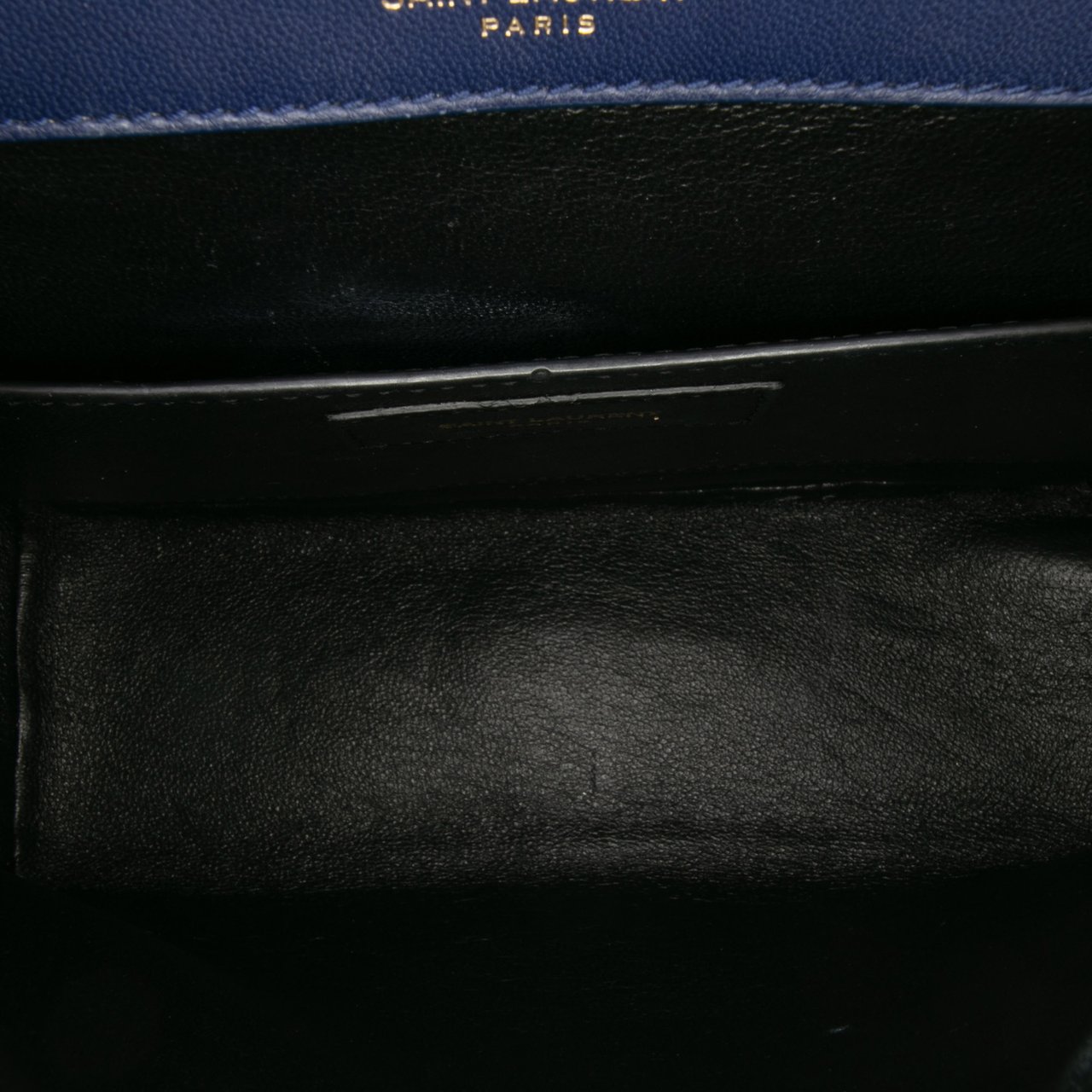 Saint Laurent Medium Lambskin Monogram Vicky Chain Bag Blauw