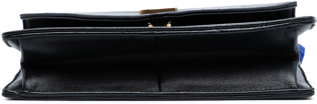 Saint Laurent Quilted Lambskin Gaby Square Shoulder Bag Zwart