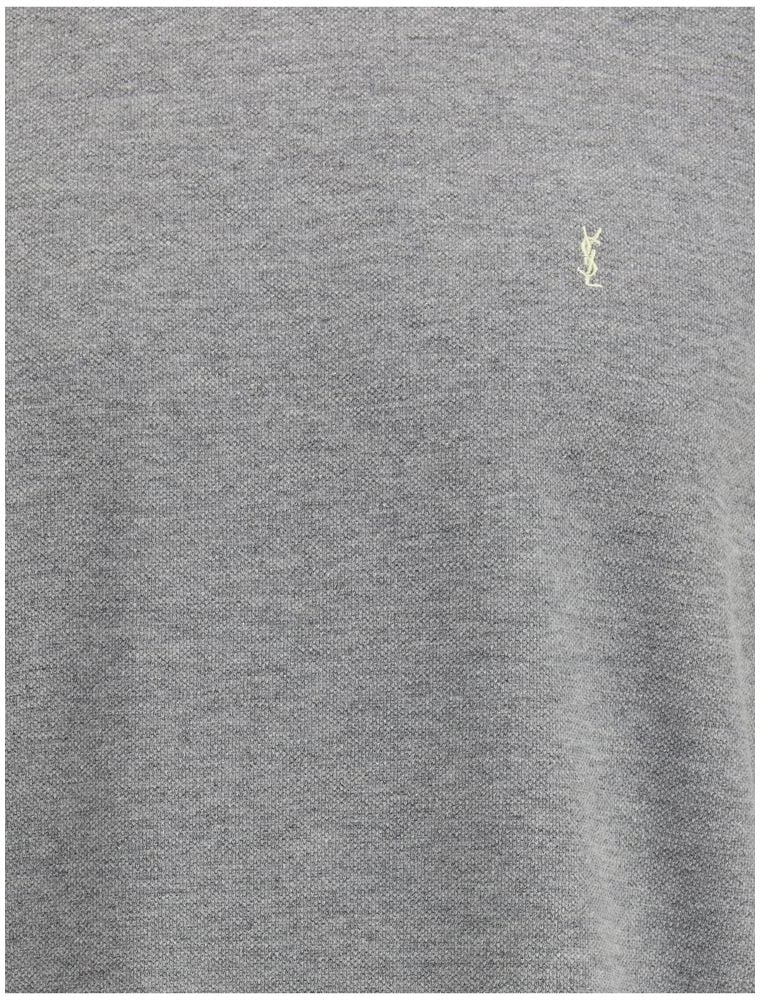 Saint Laurent Saint Laurent Grey Cotton Oversized T-shirt Grijs