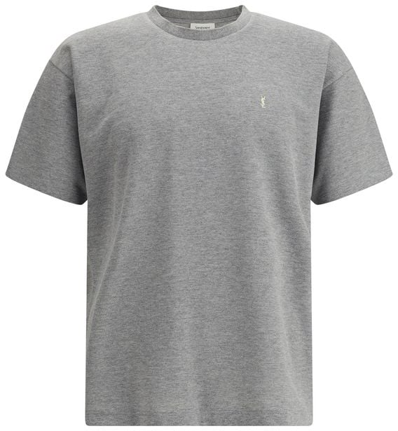 Saint Laurent Saint Laurent Grey Cotton Oversized T-shirt Grijs