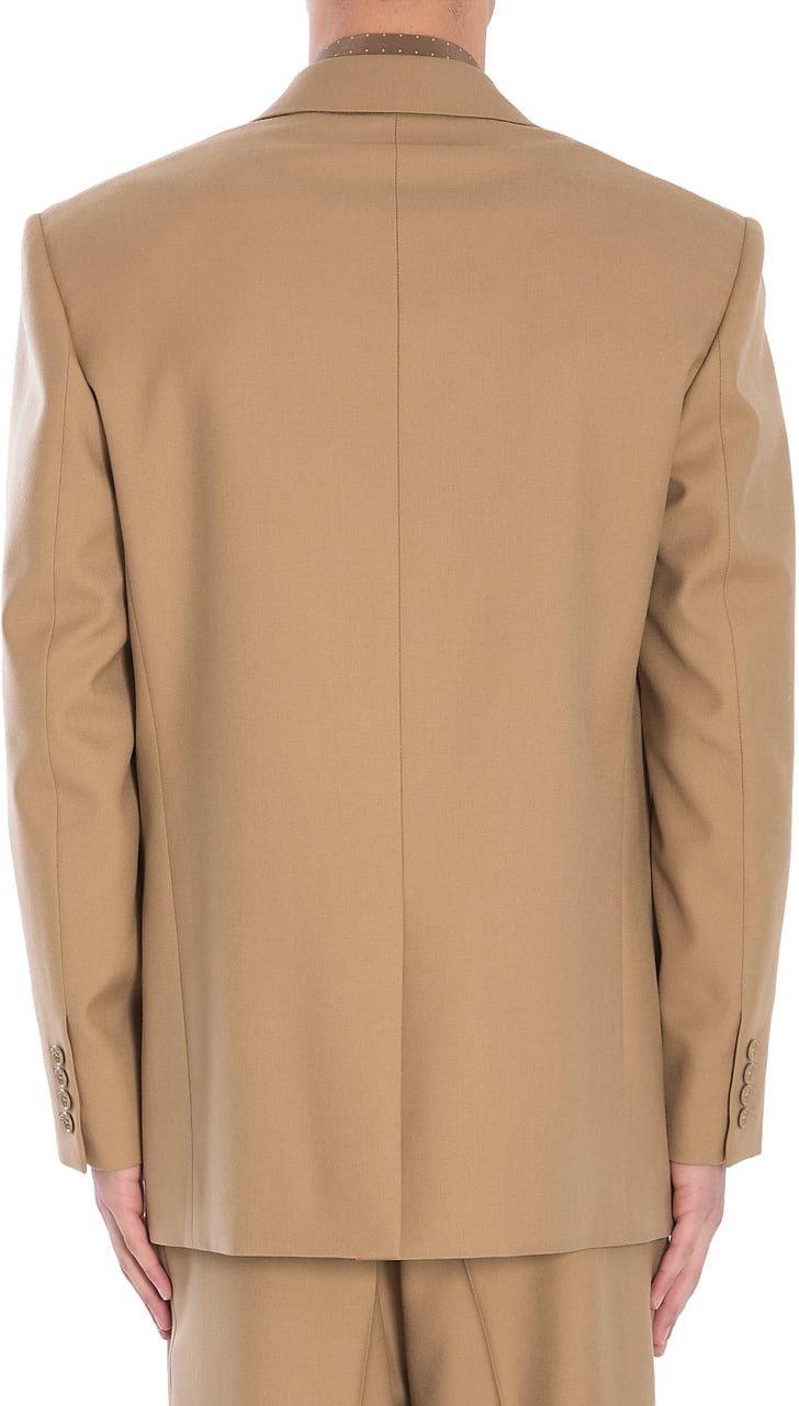 Saint Laurent Single-breasted wool Blazer Beige