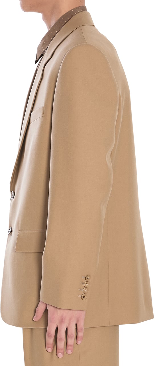 Saint Laurent Single-breasted wool Blazer Beige