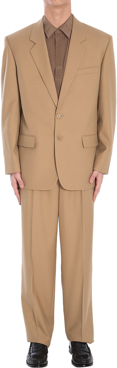 Saint Laurent Single-breasted wool Blazer Beige