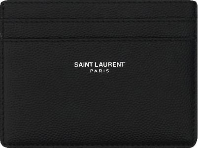 Saint Laurent Black Calf Leather Bos Taurus Wallet Zwart