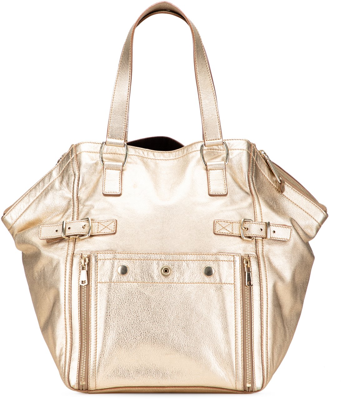 Saint Laurent Medium Leather Downtown Tote Goud