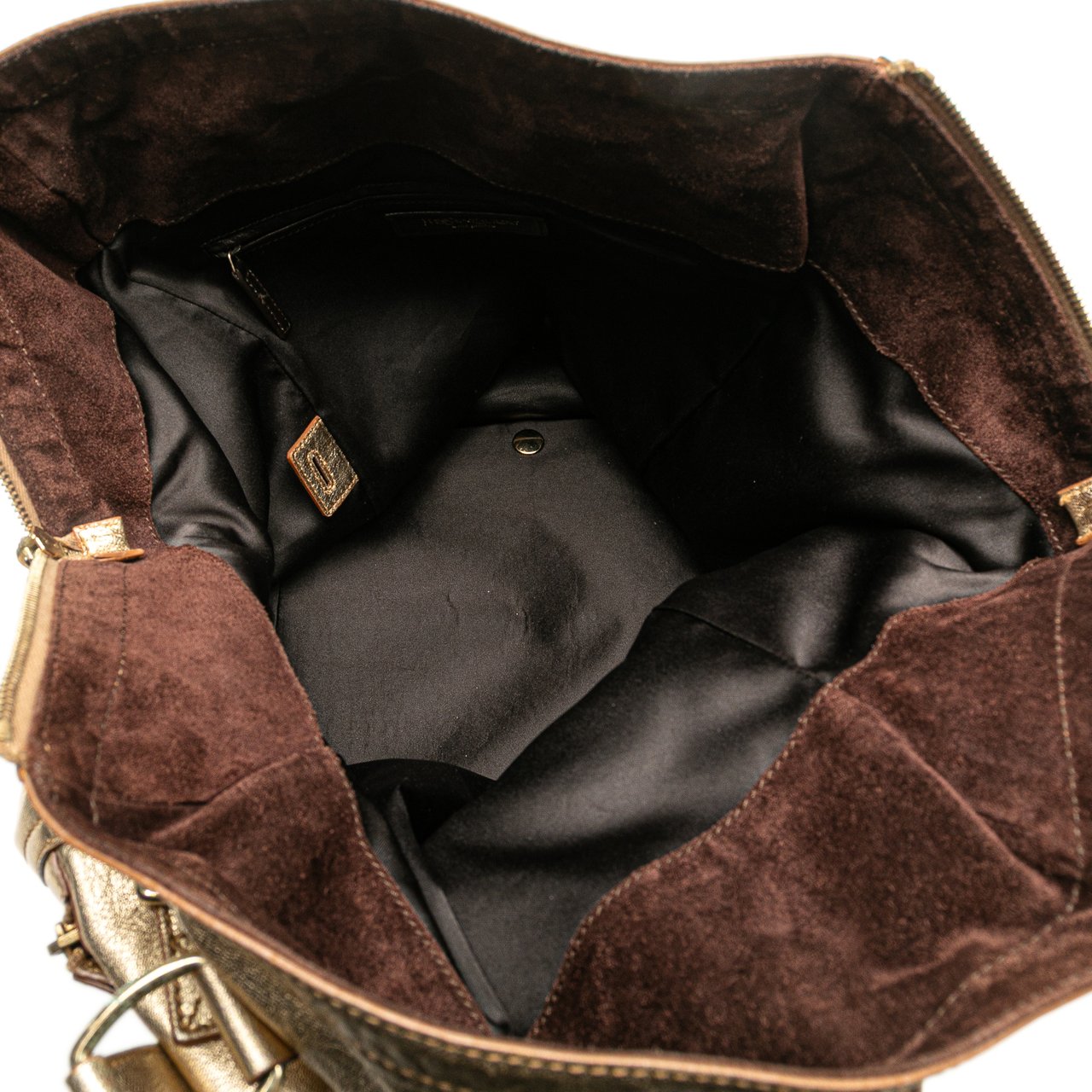 Saint Laurent Medium Leather Downtown Tote Goud