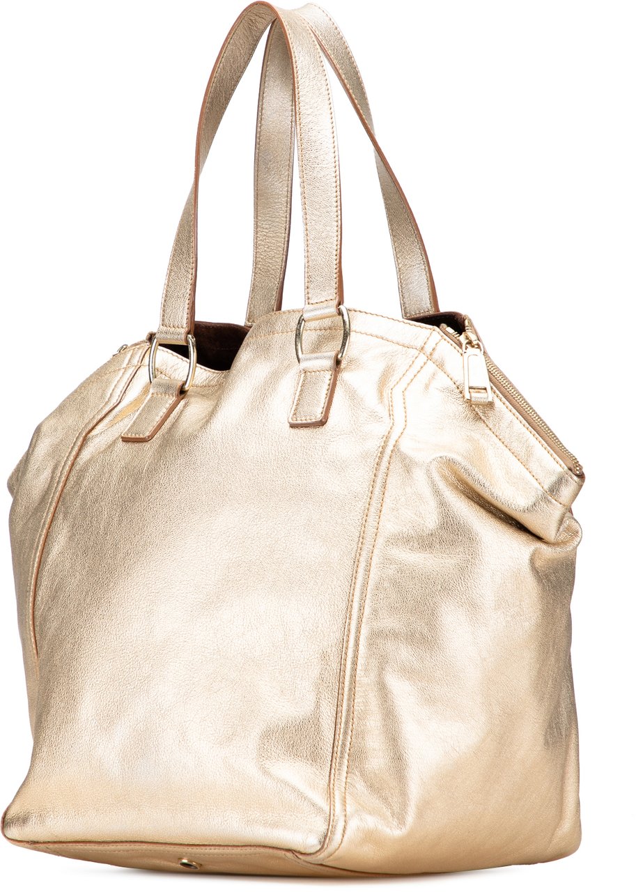 Saint Laurent Medium Leather Downtown Tote Goud