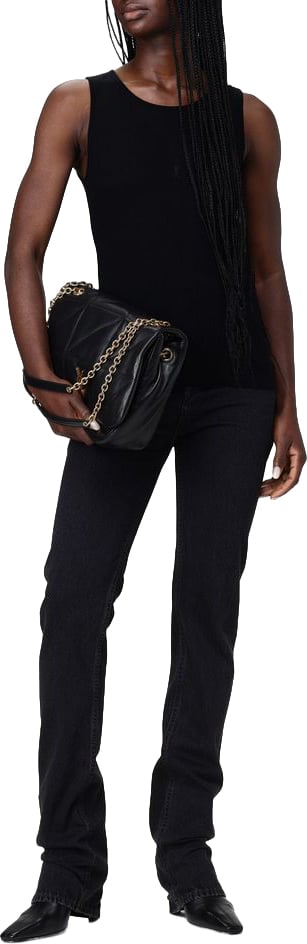 Saint Laurent Black Cotton Straight-Leg Jeans Zwart