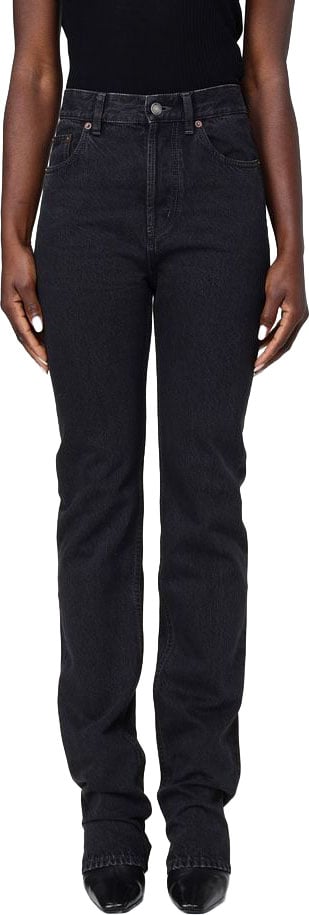 Saint Laurent Black Cotton Straight-Leg Jeans Zwart