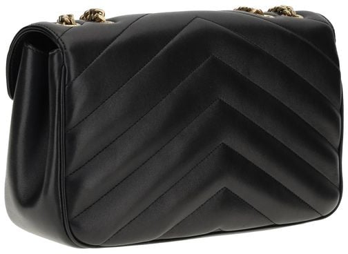 Saint Laurent Saint Laurent Black Calf Leather Bos Taurus Shoulder Bag Zwart