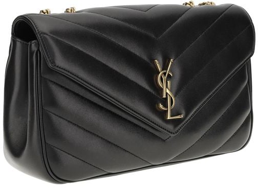 Saint Laurent Saint Laurent Black Calf Leather Bos Taurus Shoulder Bag Zwart