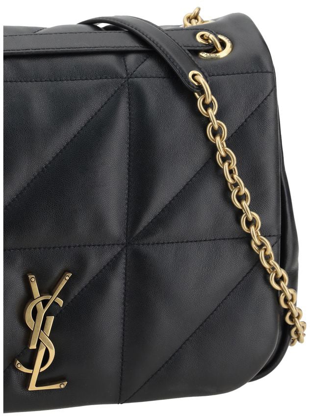 Saint Laurent Saint Laurent Black Calf Leather Bos Taurus Shoulder Bag Zwart