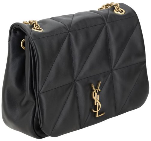 Saint Laurent Saint Laurent Black Calf Leather Bos Taurus Shoulder Bag Zwart