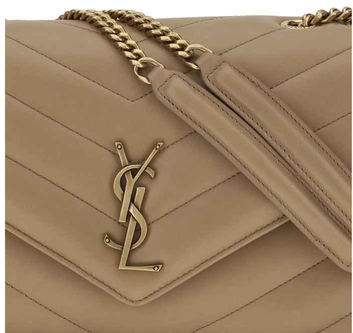 Saint Laurent Saint Laurent Beige Calf Leather Bos Taurus Shoulder Bag Beige