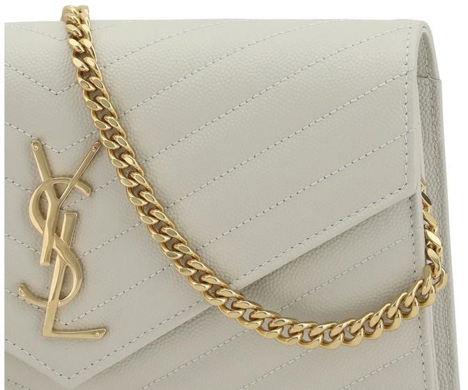 Saint Laurent Saint Laurent White Calf Leather Bos Taurus Shoulder Bag Wit