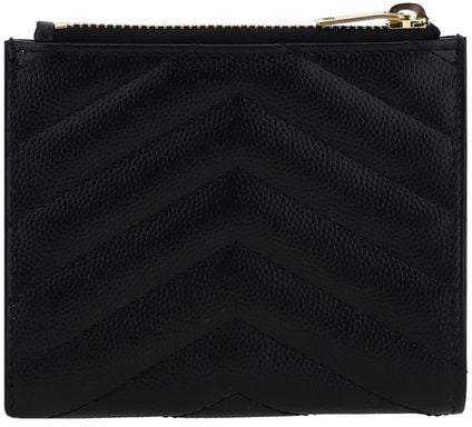 Saint Laurent Saint Laurent Black Calf Leather Bos Taurus Wallet Zwart