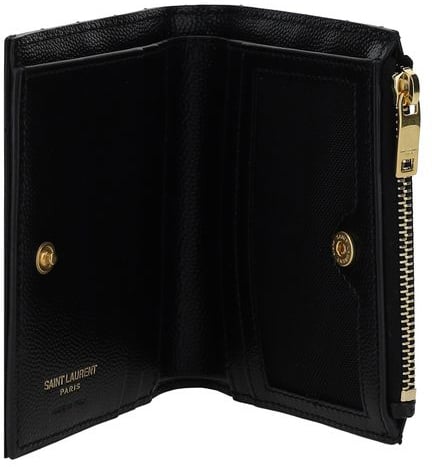 Saint Laurent Saint Laurent Black Calf Leather Bos Taurus Wallet Zwart