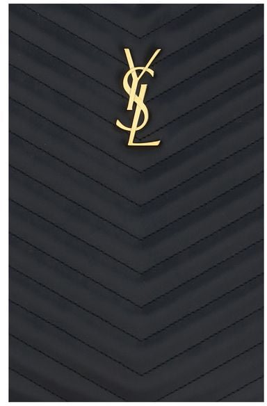 Saint Laurent Saint Laurent Black Calf Leather Bos Taurus Clutch Bag Zwart