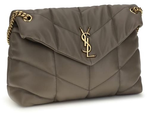 Saint Laurent Saint Laurent Gray Lamb Leather Shoulder Bag Grijs