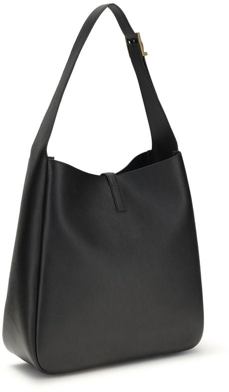 Saint Laurent Saint Laurent Black Calf Leather Bos Taurus Shoulder Bag Zwart