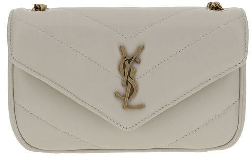 Saint Laurent Saint Laurent White Lamb Ovis Aries Aries Shoulder Bag Wit