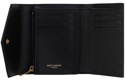 Saint Laurent Saint Laurent Black Calf Leather Bos Taurus Wallet Zwart