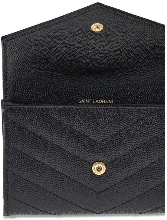 Saint Laurent Saint Laurent Black Calf Leather Bos Taurus Wallet Zwart